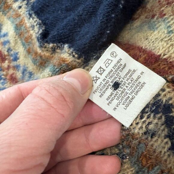 SAGA Vintage 90s Streetwear Womens Fair Isle Knit Cardigan Sweater sz L - Picture 5 of 10